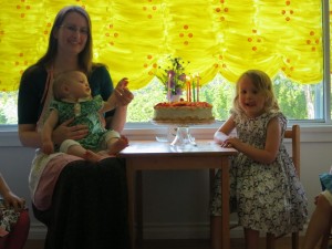 My birthday girls with the birthday cake